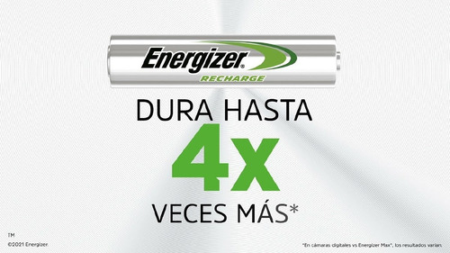 Cargador Maxi Energizer + 4 Pilas Aa Pilas Recargables