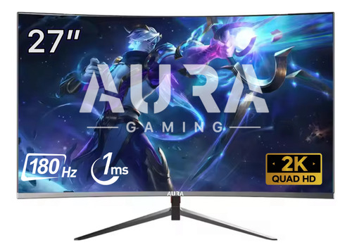 Monitor Gamer Semicurvo 27 2k 180hz 1ms Aura Gaming Negro
