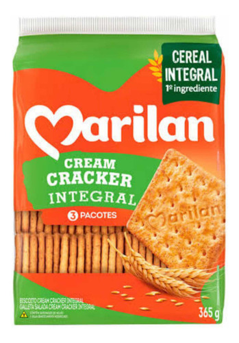 Biscoito Cream Cracker Integral Marilan 365g