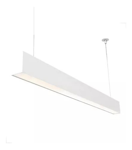Lampara Colgante Lineal Recto 60w Base Blanca 6500k Oficina