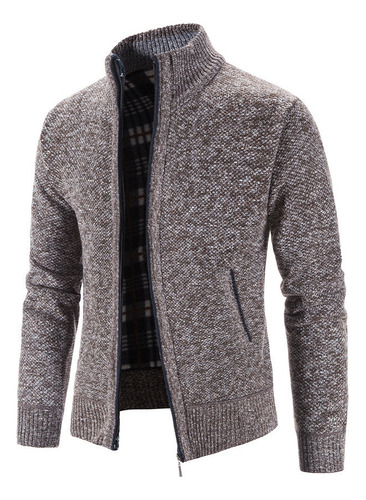 Chaqueta De Punto De Lana Engrosada Slim Trend Para Hombre