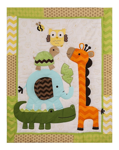 Set De Ropa Para Cuna Corral Zoo - Pack And Play Algodon