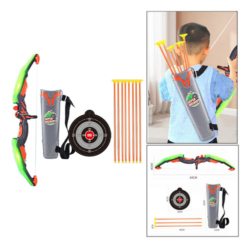 New Arco Y Flecha Juguetes Juego De Verde Consigue 8 Flechas