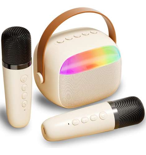 Mini Máquina Karaoke Bluetooth Con 2 Micrófonos