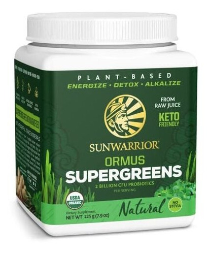 Supergreens Potente Vegano Ormus Sunwarrior 7.9 Onzas (45