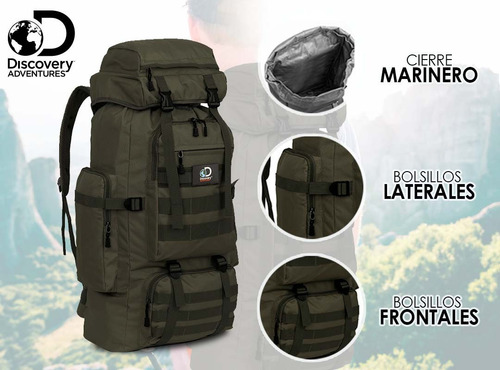 Imagen 2 de 10 de Mochila Mochilero Discovery Adventure Camping 70 + 10 Lts