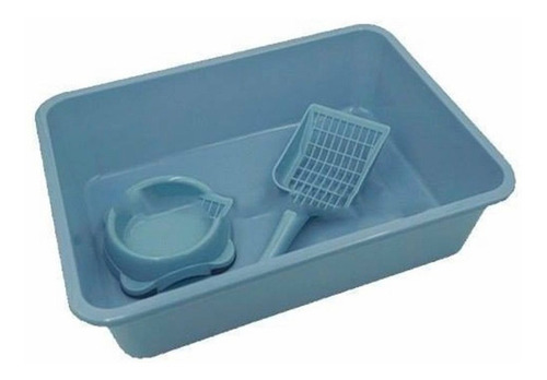 Imagen 1 de 3 de Kit Bandeja Sanitaria + Pala + Plato Para Gato Mascota