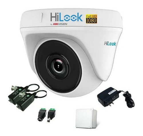 Domo Hikvision Hilook 1080p 2mp + Balun + Fuente+ Caja