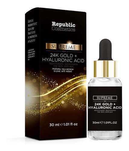 Serum Facial Antiedad 24k Gold + Acido Hialuronico 30ml Tipo De Piel Mixta