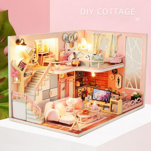Kit De Casa De Muñecas Miniatura Diy Casa De Flores Madera