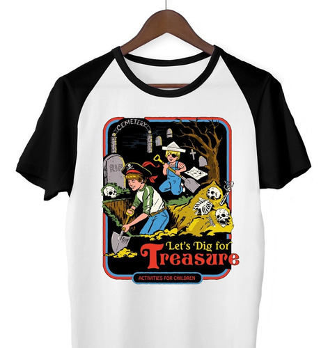 Remera Retro Niños Cementerio Tumbas Piratas Ranglan