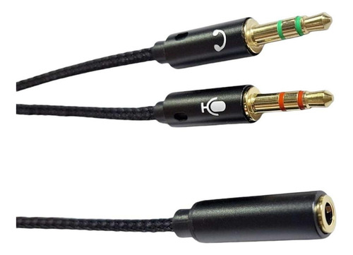 Cable Adaptador Audio Y Microfono A Jack 3.5 Mm Hembra