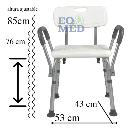 Medline Mds89745ra Silla De Regadera Con Reposabrazos Acolch