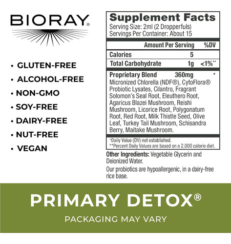 Bioray Primary Detox 2oz Suplemento Detox Corporal