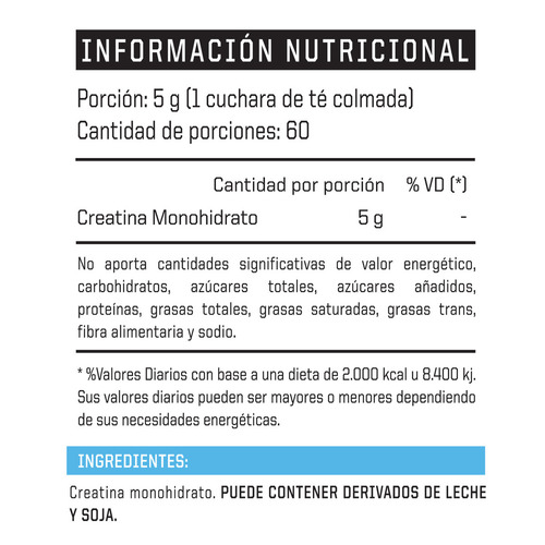 Suplemento en polvo ENA Sport Creatina micronizada 100% Pura en Doypack de 300g sabor neutro