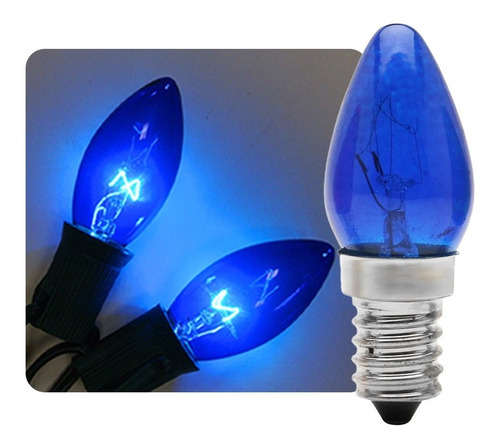 5 Lâmpada Mini Vela Ch-24 7w 220v E14 Amarela, Azul, Leitosa