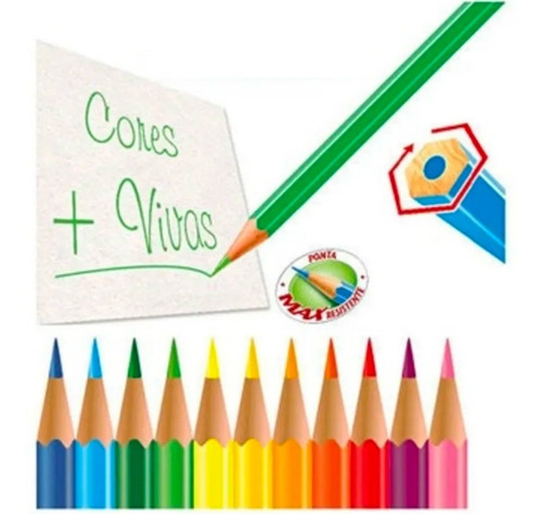 Imagem 4 de 5 de Lápis De Cor Ecolapis Ponta Max Faber Castell 24 Cores