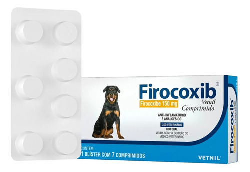 Anti-inflamatório Vetnil Firocoxib 150mg 7 Comprimidos P/cão