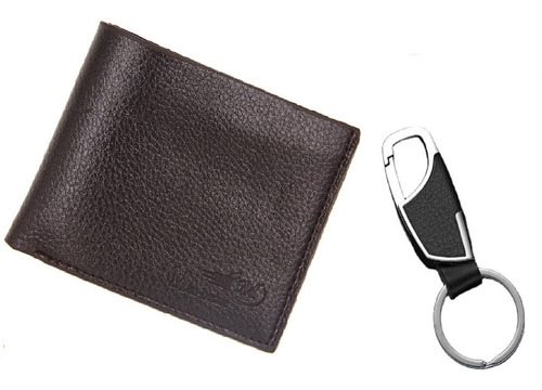 Imagen 2 de 8 de Set Cartera Para Hombre Tipo Piel Billetera Y Llavero