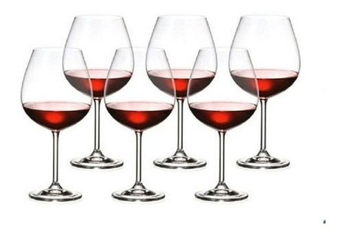 Imagen 3 de 7 de Copón Vino Cristal Bohemia Colibrí 650ml Set X 12