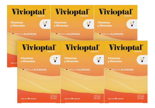 Vivioptal Vitaminas Y Minerales 30 Cápsulas (6 Piezas) Sabor Sin Sabor