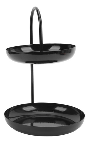 Plato Portafrutas, Clásico, Negro, Decorativo, De Doble Capa