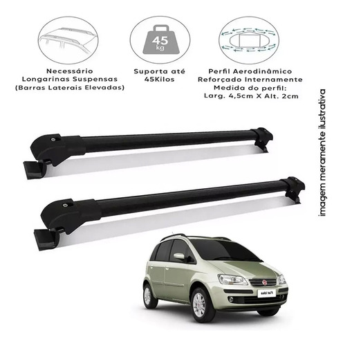 Rack De Teto Travessa Fiat Idea 2005 Á 2016 Slim