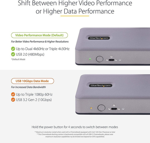 Startech.com Usb-c Docking Station Multi Monitor Hdmi/dp/usb