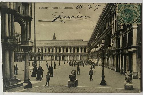 Antigua Postal, Plaza, Foto, Año 1907, Venecia, Italia 4p062