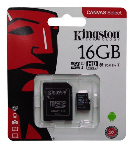 Memoria 16gb Kingston Clase 10 Sellada Orgnal Caja 50 Unidad