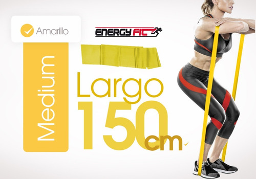 Imagen 2 de 10 de Banda Elastica 150cm Medium Theraband Ejercicio Fitness Yoga
