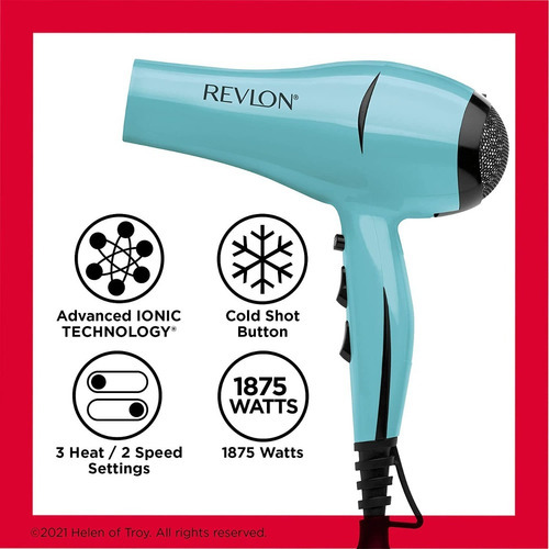Secador De Cabello Profesional Revlon 1875w Refuerzo Volumen Color Verde