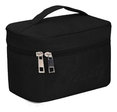 Necessaire Feminina Maquiagem Bolsa Organizador Linha Beauty Cor Preto