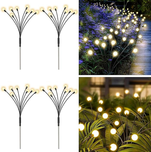 Luces Solares De Luciernaga Para Jardin Paquete De 4 Luces S