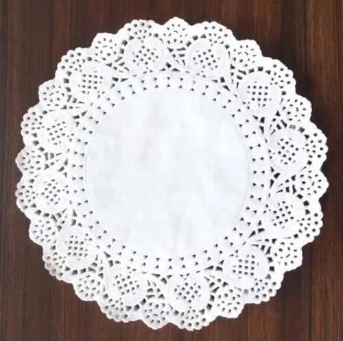 Toalha Rendada Redonda Papel 26,5cm (doilies) - 50 Peças