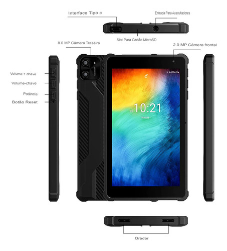 Tablet Pritom 7 Pro 7' Pol Octa Core 8gb Ram 64gb Android 14 Preto