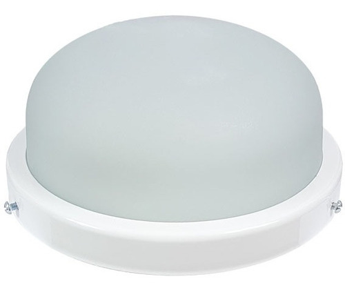 Plafon Teto Popular Retro Branco Com Vidro Incolor Fosco