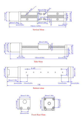 Mesa Lineal De 100 Mm De Carrera, Motor De 28 Pasos, Alta