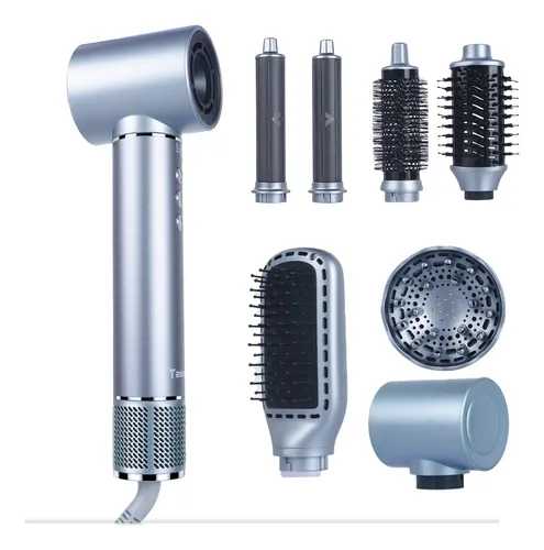Escova Secadora Modeladora 8 Em 1 Styler Ar Quente 1800w Azul-aço 220v