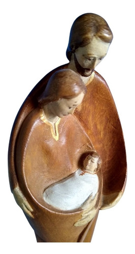 Imagem Sacra Italiana Da Sagrada Família Em Madeira 15 Cm