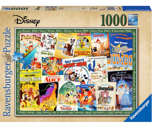 Rompecabezas Ravensburger Póster Películas Vintage Disney 14+