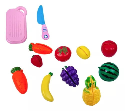 Comidinha De Brinquedo De Cortar Frutas Jogo Pop It 12pcs