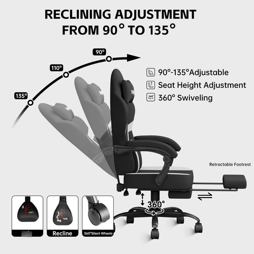 Silla Ergonómica De Computadora Con Soporte Lumbar Y Reposap