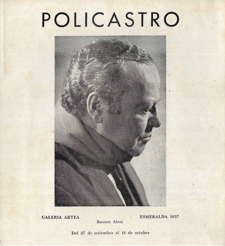 Catálogo Exposición  Enrique Policastro: Galeria Artea 