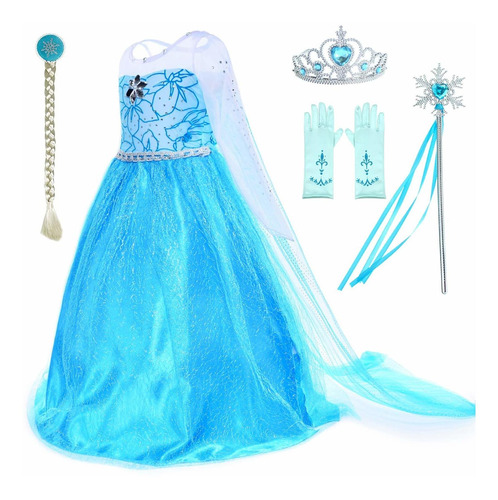 Disfraz De Princesa Elsa De La Reina De La Nieve Para Fiesta