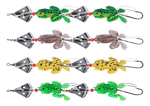 Rubber Frogs Soft Fishing Lures Bait Set Bass Crankbait...