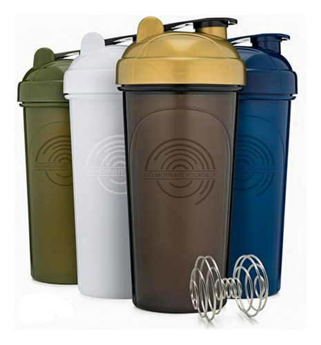 Juego De 4 Botellas Mezcladoras Gomoyo - 28 Oz, Libre De Bpa