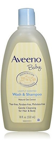 Aveeno Baby Wash & Shampoo, Ligeramente Perfumado, 8 Onzas