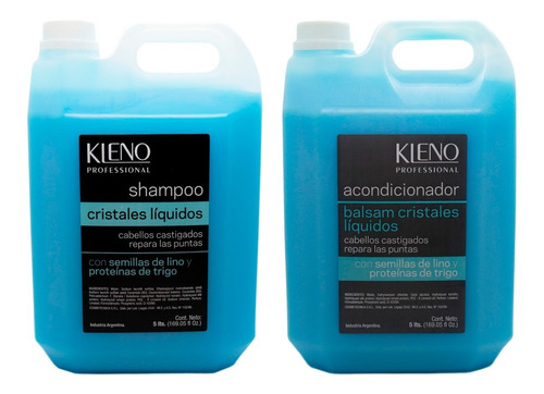 Kleno Kit Cristales Liquidos Shampoo + Acondicionador 5lt