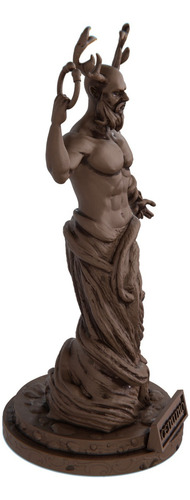 Estatua Deus Cernuno Celta Wicca - Estatueta Cernunnos Cor Cor Madeira